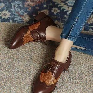 Brown Leather Oxford Shoes